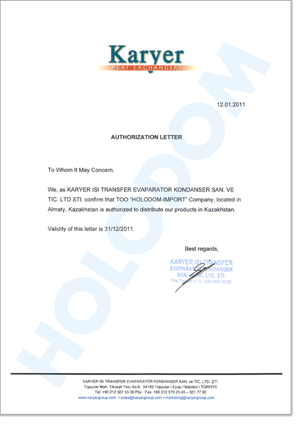 Authorised Letter